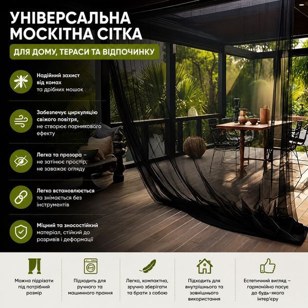 Універсальна захисна москітна сітка Mesh для саду, теплиць та альтанок (розмір M - 240 х 400 см) G5501 фото