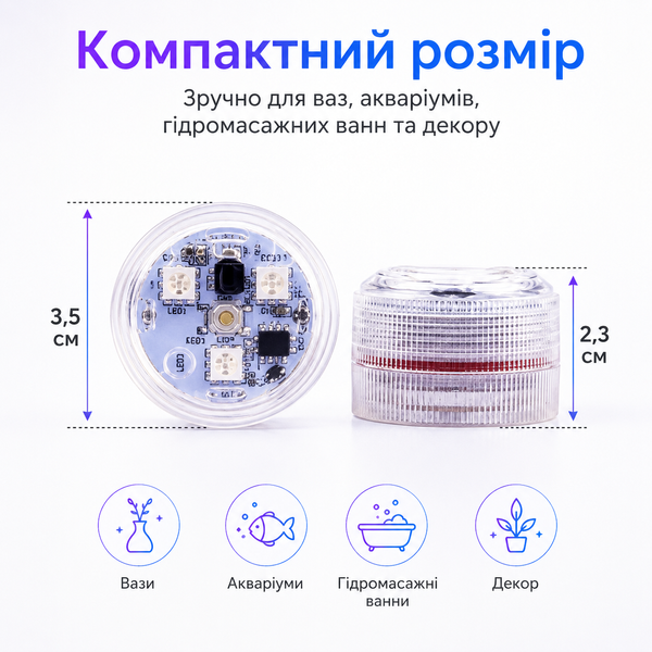 Подводные RGB LED светильники для бассейна с пультом, на батарейках, комплект 4 шт G5705 фото