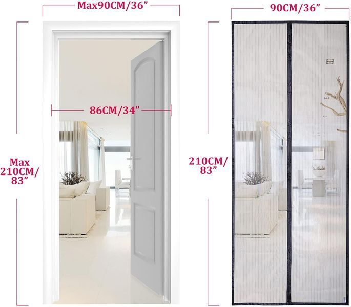 Москитная сетка Apalus на магнитах 95 x 200 см V3208 фото