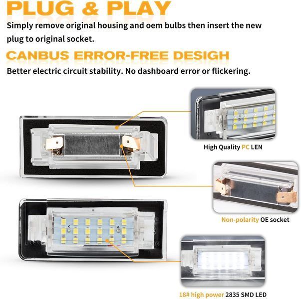 Светодиодная подсветка номерного знака OZ-LAMPE 2835 SMD (комплект 2 шт) V0902 фото Светодиодная подсветка номерного знака OZ-LAMPE 2835 SMD (комплект 2 шт) V0902 фото
