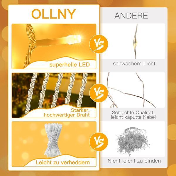 Водонепроникні гірлянди Ollny Fairy Lights Outdoor Battery 10 м G3617 фото Водонепроникні гірлянди Ollny Fairy Lights Outdoor Battery 10 м G3617 фото