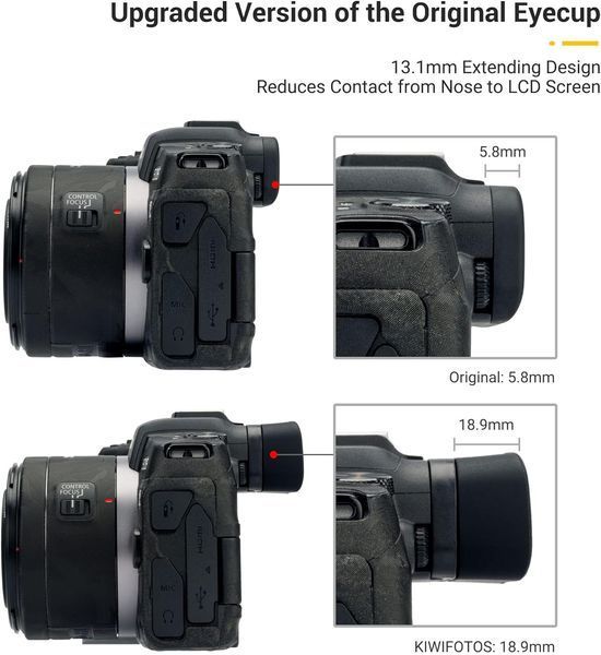 Удлиненный наглазник KIWIFOTOS камеры для Canon EOS R8 RP G3913 фото Удлиненный наглазник KIWIFOTOS камеры для Canon EOS R8 RP G3913 фото
