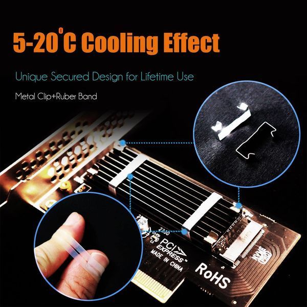 Адаптер GLOTRENDS PA09-HS M.2 NVMe - PCIe 4.0 X4 з радіатором M.2 для твердотільного накопичувача M.2 NVMe G3276 фото Адаптер GLOTRENDS PA09-HS M.2 NVMe - PCIe 4.0 X4 з радіатором M.2 для твердотільного накопичувача M.2 NVMe G3276 фото