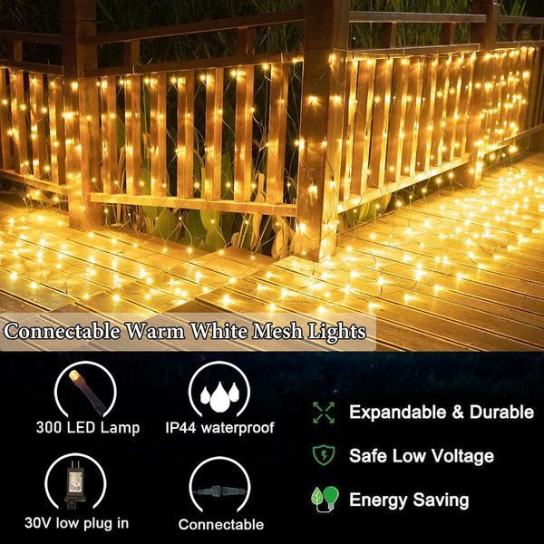 Уличная светодиодная гирлянда сетчатая LED с 8 режимами G5307 фото