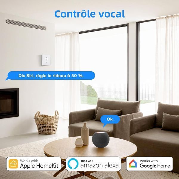 Умный роллетный переключатель Maxcio WiFi совместим с HomeKit/Alexa и Google Home V1481 фото