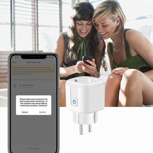 Электрическая розетка для умного дома 16A ZigBee Tuya WiFi EU V1874 фото