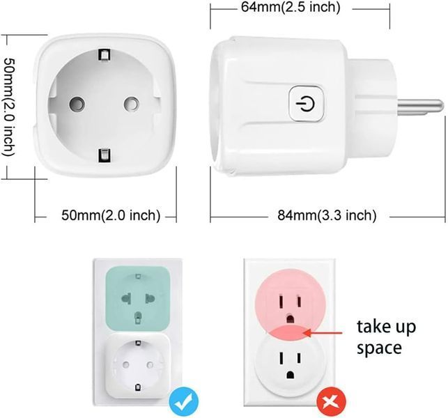Электрическая розетка для умного дома 16A ZigBee Tuya WiFi EU V1874 фото