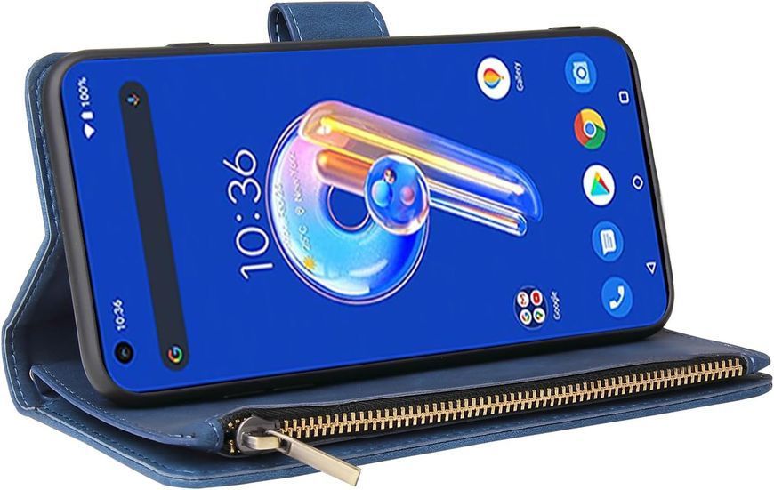 Чехол-кошелек для Asus ZenFone 9 с защитным стеклом для экрана G4067 фото