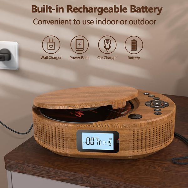 Портативный CD-проигрыватель Arafuna и Bluetooth-колонка 2 в 1 с пультом дистанционного управления и FM-радио G4275 фото