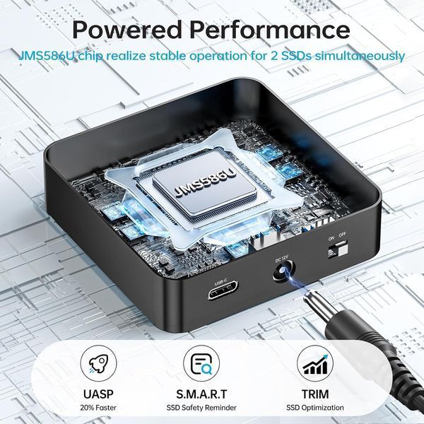 Док-станція SSK для двох NVMe SSD з функцією клонування G4887 фото Док-станція SSK для двох NVMe SSD з функцією клонування G4887 фото