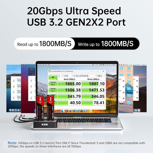 Док-станція SSK для двох NVMe SSD з функцією клонування G4887 фото Док-станція SSK для двох NVMe SSD з функцією клонування G4887 фото