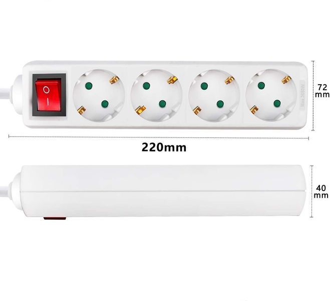 Подовжувач ExtraStar на 4 контакти з вимикачем Save Energy 3 м IP20 16A 3680 Вт L0051 фото