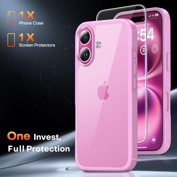 Протиударний чохол для iPhone 16 Plus з захисним склом 9H V1647 фото