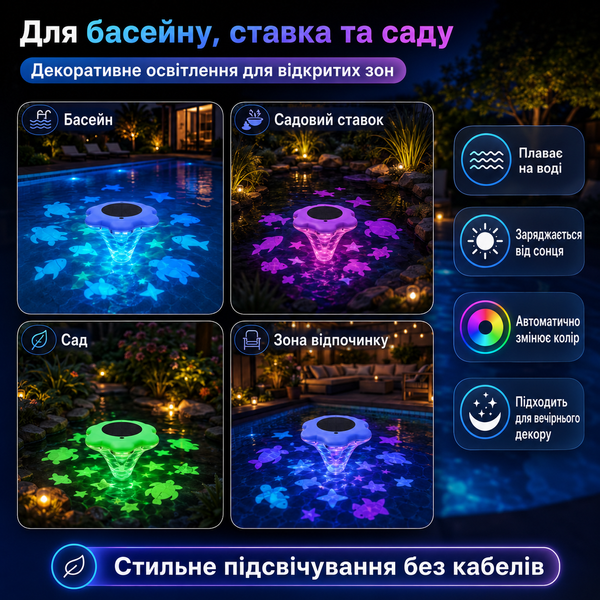 Плавающий LED-фонарь для бассейна G5668 фото