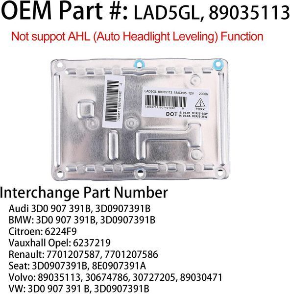 Ксеноновый D1S 35W HID блок розжига фар 89035113 LAD5GL G3739 фото