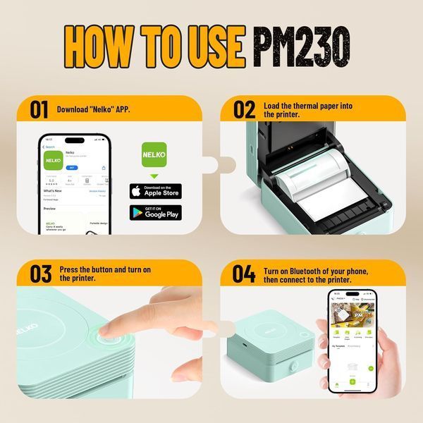 Портативний міні-принтер для наклейок Nelko PM230 V1195 фото Портативний міні-принтер для наклейок Nelko PM230 V1195 фото