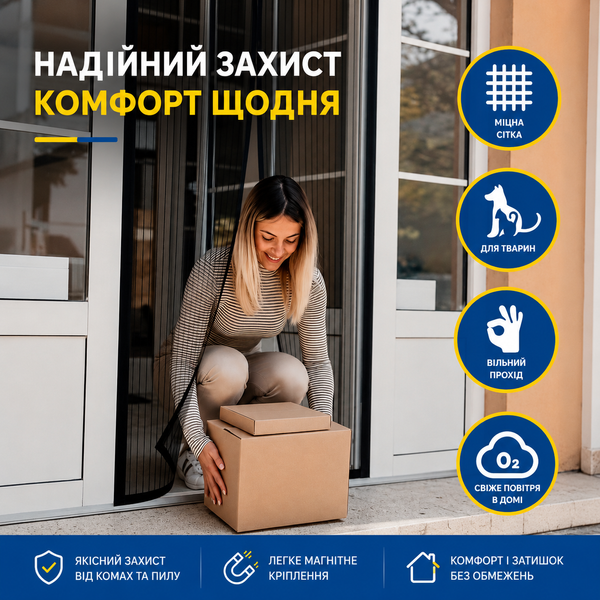 Магнитная москитная сетка на двери 70 x 180 см VT0001 фото