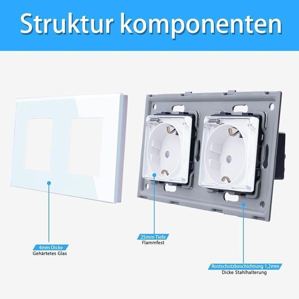 Двойная розетка с крышкой LIAONFOY Schuko со скрытым монтажом V1480 фото Двойная розетка с крышкой LIAONFOY Schuko со скрытым монтажом V1480 фото