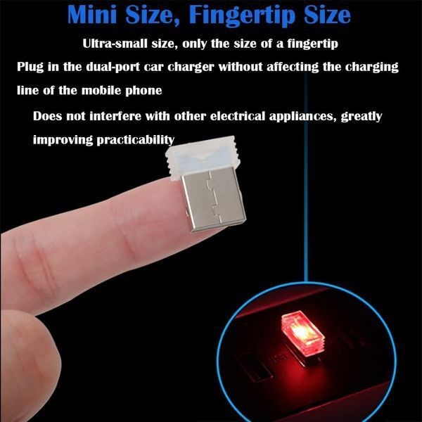 Светодиодная подсветка салона USB (Комплект 10шт) V0712 фото